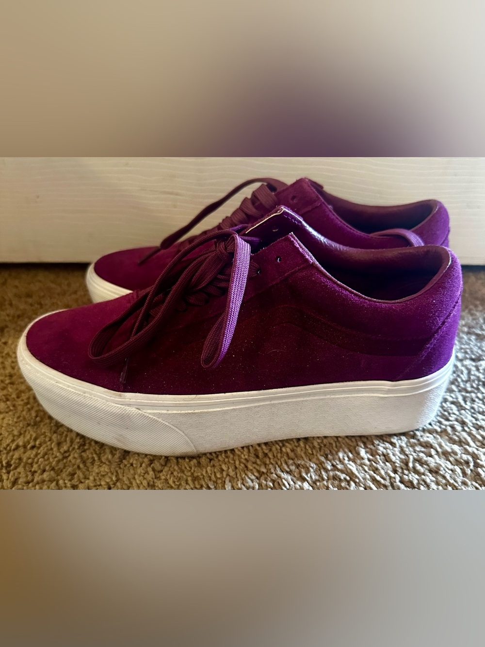 Vans Platform Suede Sneakers - Purple and White - Picture 3 of 5